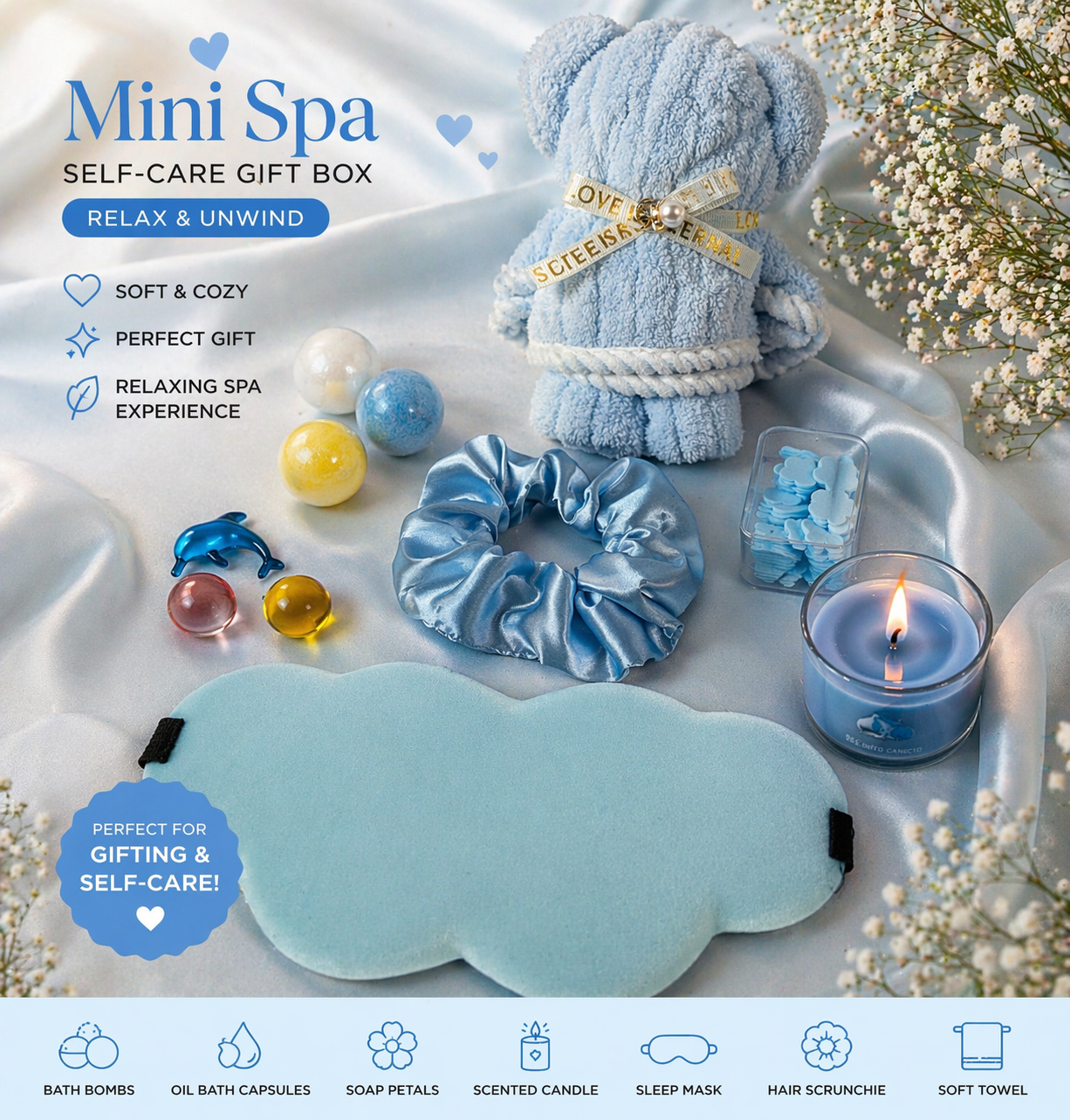 Mini Spa Self-Care Gift Box – Relax & Unwind Set | Perfect Cozy Gift