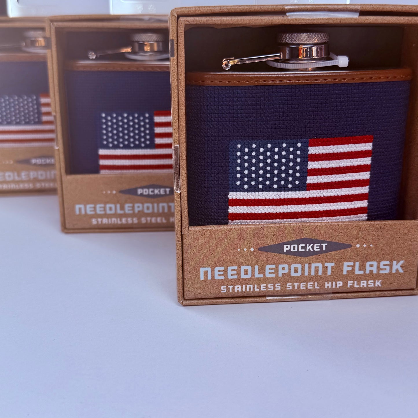 Needlepoint Pocket Flask – Stainless Steel Gift