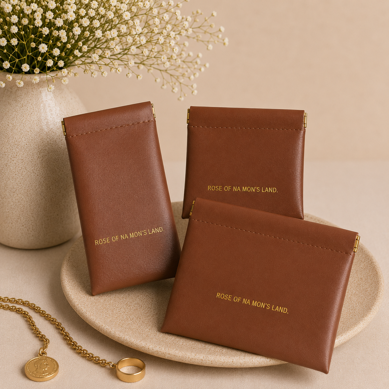 Luxury Minimalist Travel Pouch Set – 3 Matching Cosmetic & Accessories Cases