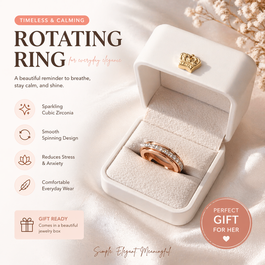 Calm Spin Ring 💍 Anti-Anxiety Spinner Ring (Gift Ready)