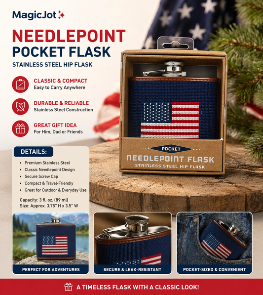 Needlepoint Pocket Flask – Stainless Steel Gift