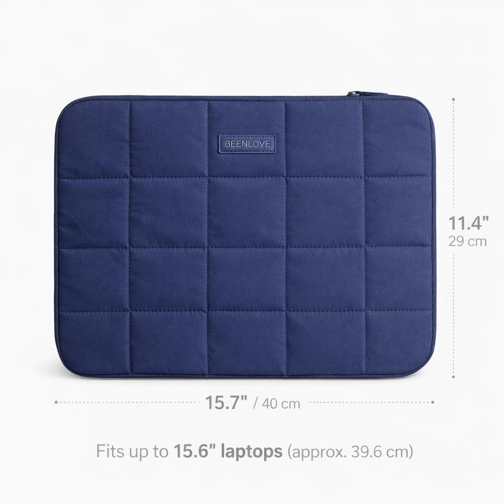 Premium Quilted Laptop Sleeve – Soft Padded Case (14” / 15.6”)
