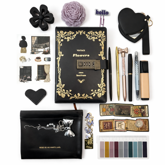 MagicJot Vintage Lock Journal Set – Black Edition