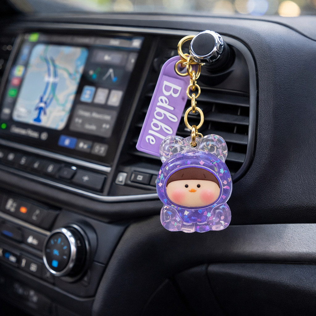 Cute Kawaii Bear Keychains – Glossy Cartoon Charm | Bag, Keys & Gift Accessory
