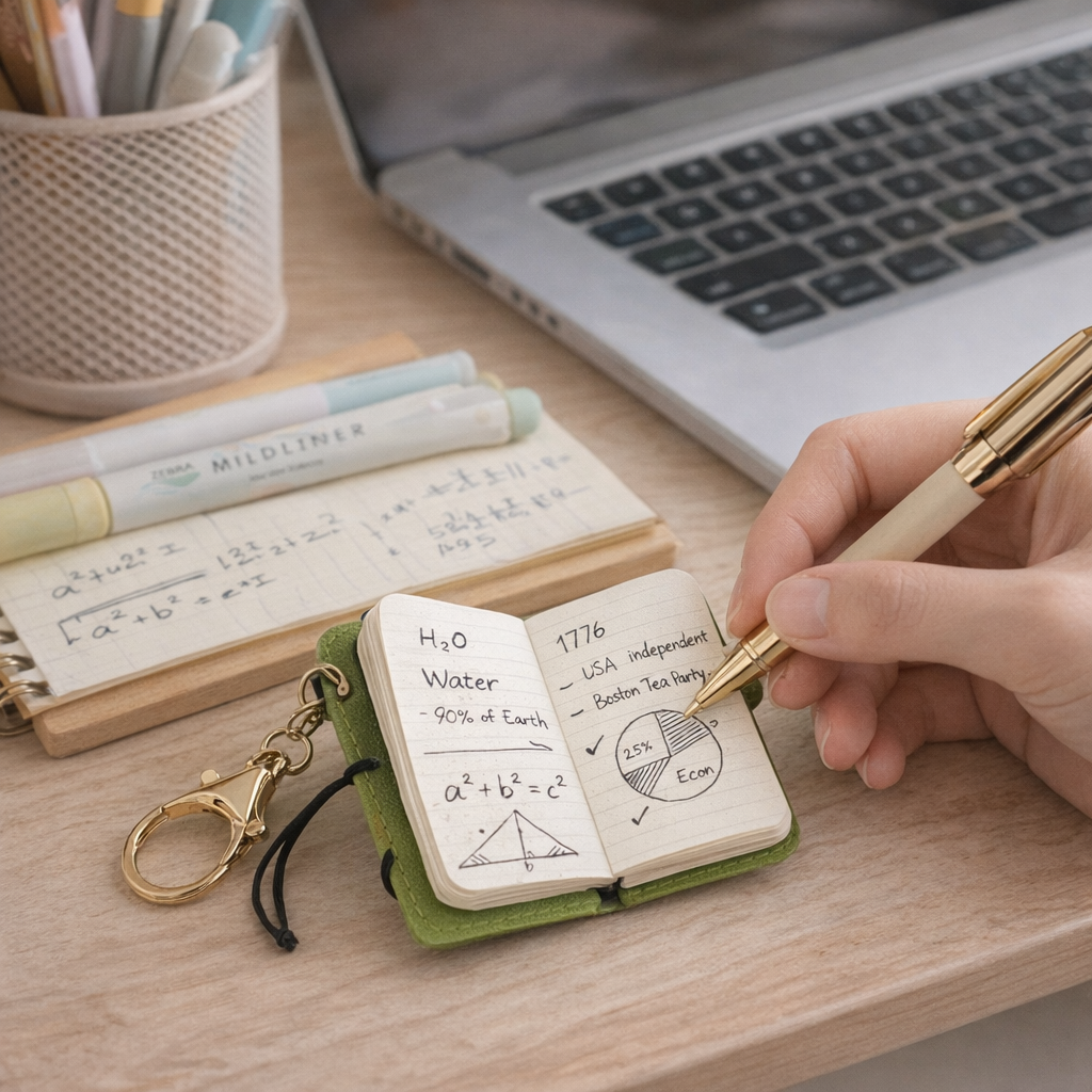 Mini Daily Routine Notebook Keychain – Cute Planner Charm | Random Color