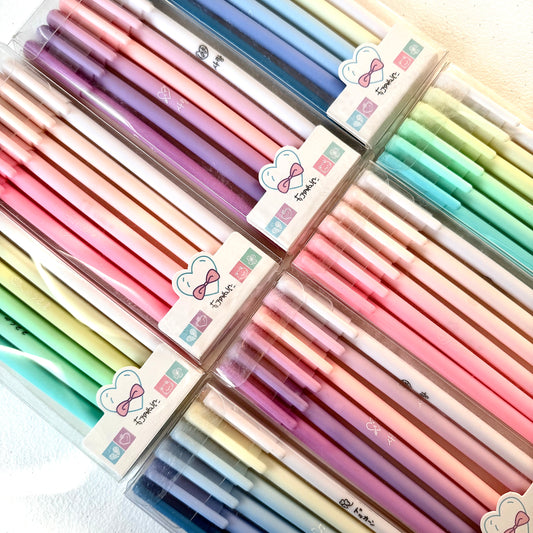 Pastel Aesthetic Gel Pen Set – 6 Soft Color Fine Tip Pens