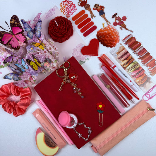 Butterfly Mood — Red & Pink Stationery Gift Box