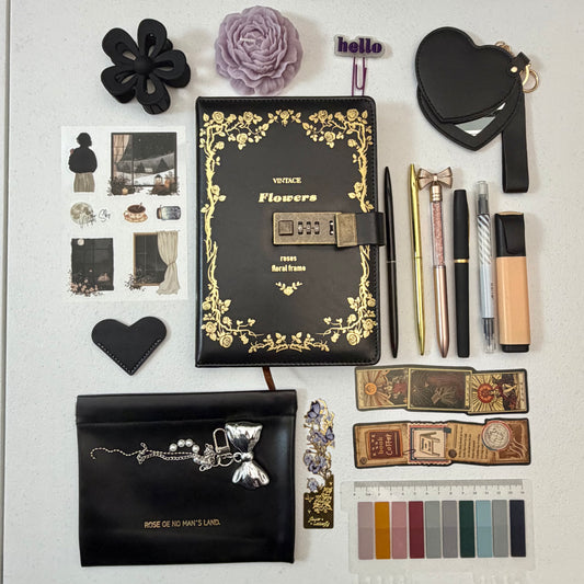 MagicJot Vintage Lock Journal Set – Black Edition