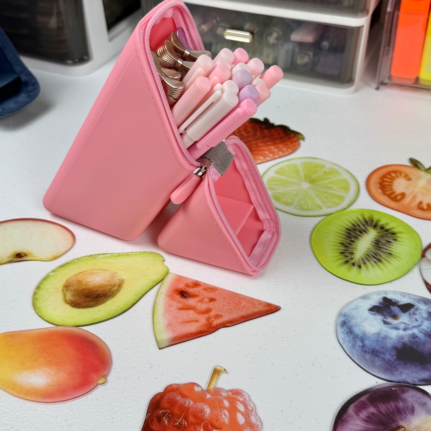 Silicone Card Case Pouch – Minimalist Pink Zipper Wallet